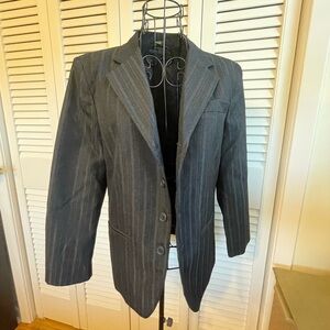 Ladies Grey Black Pinstripe Blazer